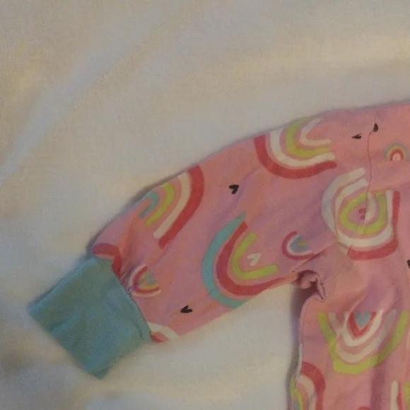 Pink Rainbow Footies with Cozy Full-Body Design​ - Picture 4 of 6